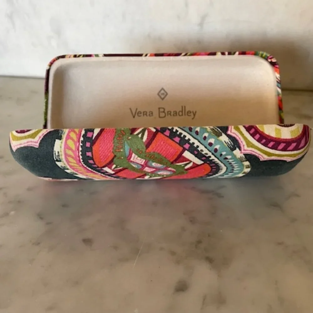 VERA BRADLEY Heirloom Paisley Hard Clam Shell Eye Glass Case Retired